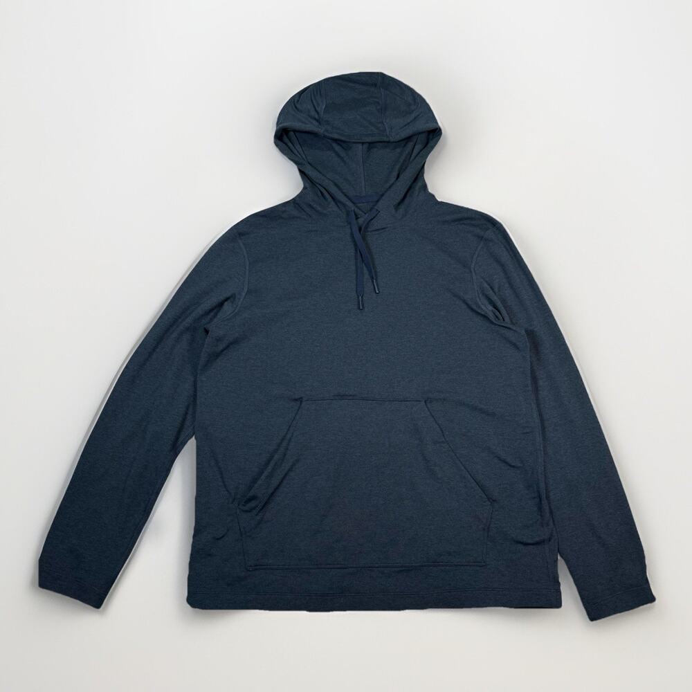 Lululemon Soft Jersey Hoodie Mens Size Small Blue Lightweight Pullover Stretch